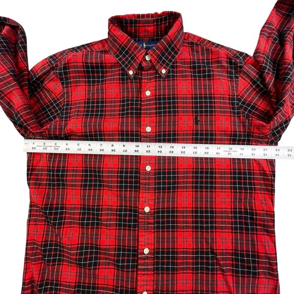 Polo Ralph Lauren Performance Flannel Shirt Mens Medium Classic Fit Tartan Plaid - Picture 9 of 11